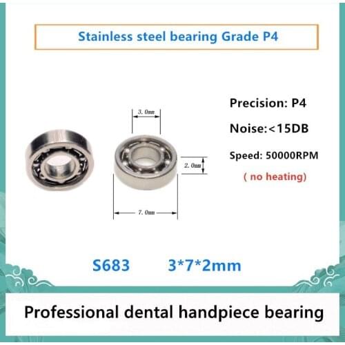 10pcs P4 Dental handpiece bearing S683 3*7*2mm 440C stainless steel bearings 50000rpm no heating