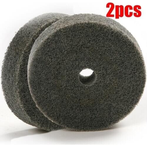 2x 3 Inch Nylon Fiber Polishing Wheel Buffer Pad Metal Wood Grinding Disc Tool