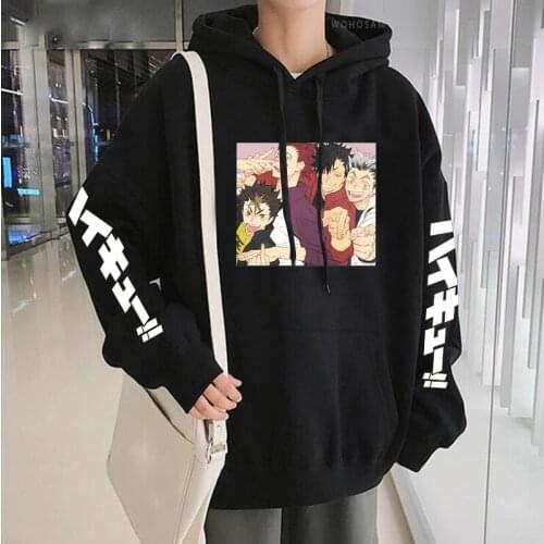 Anime Haikyuu Cute Yu Nishinoya Kotaru Bokuto Cartoon Women Hoodies Harajuku Volleyball Junior Streetwear Men Winter Sweatshirt