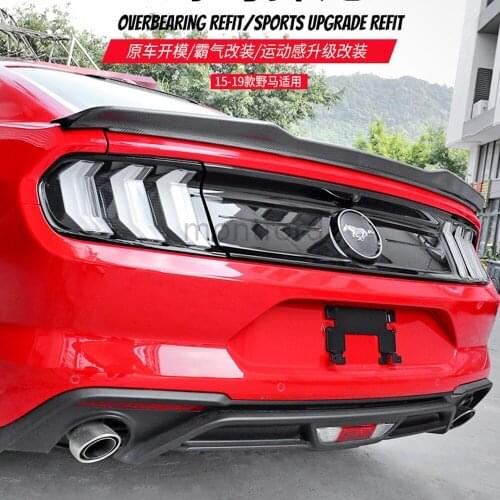 Car Styling New Brand Carbon Fiber Rear Trunk Boot Lip Rear Spoiler Tail Wing Decoration Fit For Ford Mustang Coupe 2015 2016