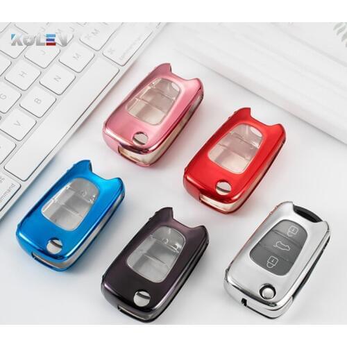 Soft TPU Car Key Case Full Cover Fob For Hyundai I30 I40 IX25 IX35 Creta HB20 Solaris Elantra Accent For KIA K2 K5 Rio Sportage