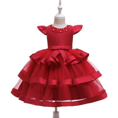 Princess Kids Baby Dress For Girls Fancy Wedding Dress Sleeveless Sequins Party Birthday Baptism Dress For Girl Summer Dresses