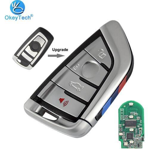 OkeyTech Remote Smart Key for Bmw 1 3 5 7 Series E46 X5 X6 315/433/868 Mhz Battery Replacement Keyless Entry Card Insert Blade