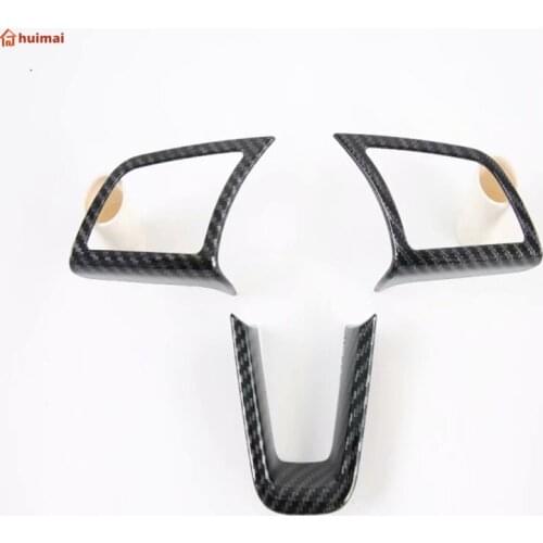 For Audi A3 Hatchback 2021 2022 Accessories ABS Carbon Fiber Car Steering Wheel Trim Control Button Frame Cover Styling