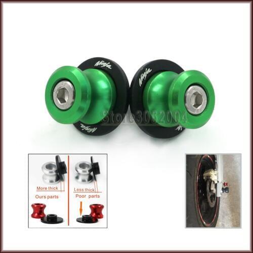 For KAWASAKI NINJA 250R /RR 300 650 650R NINJA300 2006-2017 2016 Motorcycle Swingarm Spools Slider Stand Screws 0.393in/M10 CNC