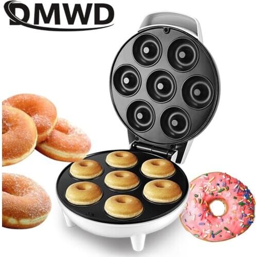 DMWD MINI donut making machine Eggs cake baking Breakfast waffle Electric Donut maker automatic pancake doughnut Makers EU plug