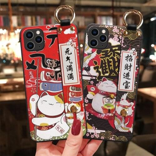 Elegent 3D Emboss Phone Case for Huawei P20 P30 P40 Mate 10 20 30Lite Pro Honor 8X 9 10 20 30Pro Soft Back Covers Wrist Ring