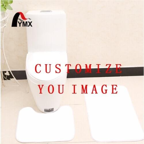 FYMX 3 sets of coral fleece personalise toilet cover custom creative image anti-slip mat bathroom toilet seat cover bathroom mat