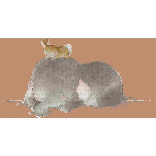 GG Mouse avatar Counted Cross Stitch Kit Cross stitch RS cotton with cross stitch Sleeping baby elephant and rabbit