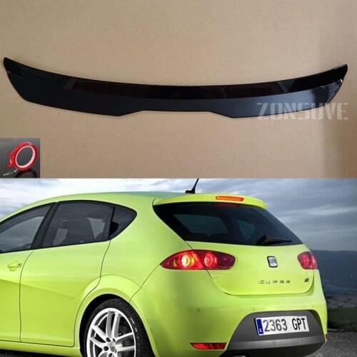 Use For Seat Leon 2010-2013 Year Roof Spoiler Carbon Fiber Look Accessories Body Kit Factory Style