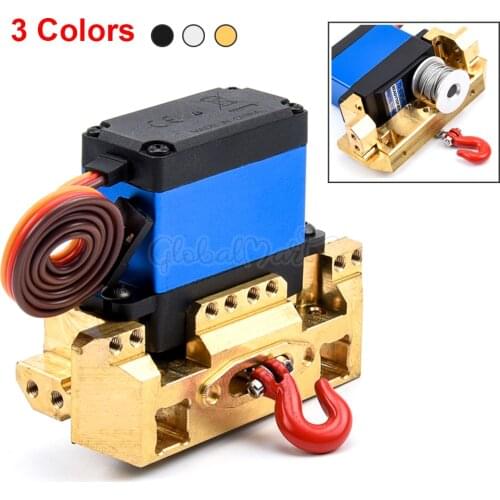 Aluminum Alloy Brass Front Bumper Mount 25T Steering Gear Servo Winch Wheel for 1/10 1:10 RC Car Crawler TRAXXAS TRX-4 TRX4