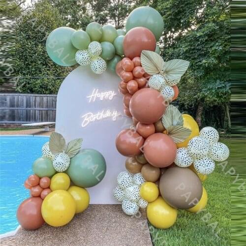 91Pcs Birthday Latex Balloons Black Dot White Green Yellow Balloon Arch Garland Kit DIY Wedding Party Decoration Globos Supplies