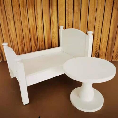 Newborn Posing Mini Bed Baby Photo Shooting Props Wooden Crib Infant Photography Accessories