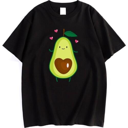 Avacado Has A Heart Shape Pit Print Man Tshirts Simplicity Comfortable T-Shirt Cool Fit T-Shirts Creativity Breathable Mens Top