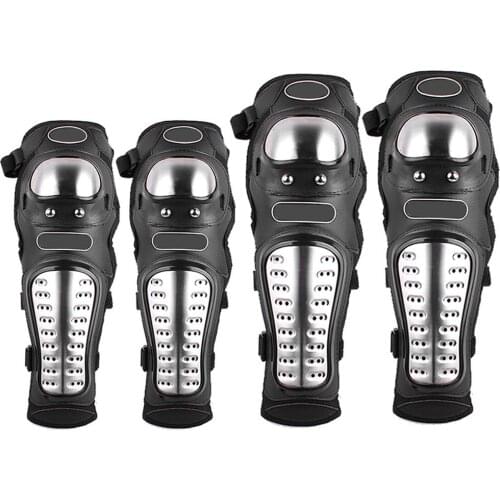 Knee Pads Elbow Pads Motorcycle Kneepad Stainless Steel Moto Elbow Knee Guards Adult Knee Anti-fall Stainless Steel Protective