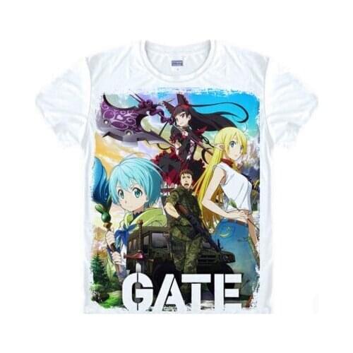 New Anime Gate Jieitai Kanochi nite Kaku Tata t-shirt Fashion Men t-shirt milk silk Loose Short-sleeve Tees tops
