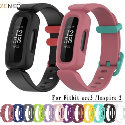2021 New Silicone Bands For Fitbit Inspire 2 Smart Wrist Strap Loop For Fitbit ace 3 Bracelet Watch Soft wristband Correa