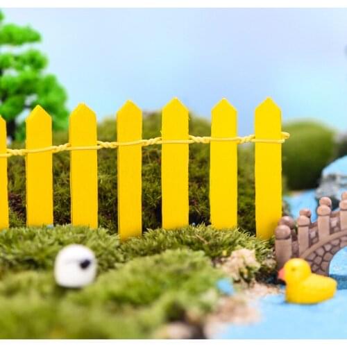 Newly Small Fence Craft Micro Landscape Color Wooden Bonsai Succulents Mini Fence Decoration Garden Environmentaly Protection