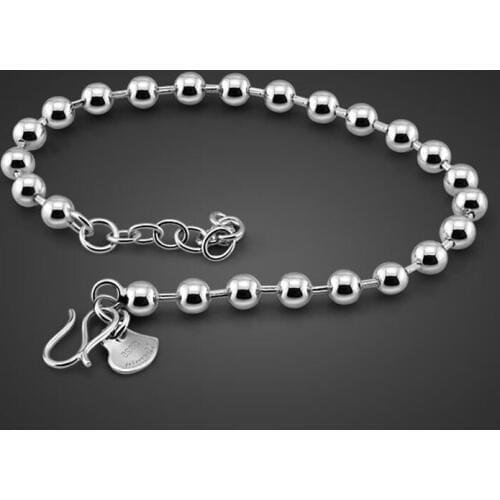 New Fashion Beads Bracelet. Solid 925 sterling silver 3.5mm 18.5cm bracelet. Glamour woman sterling silver jewelry girl gifts