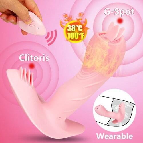 Wearable Butterfly Vibrator Clitoris Stimulator G Spot Dildos Massager Heating Wireless Remote Vibrators Sex Toys for Women L1