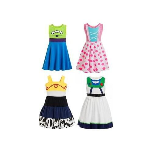 Infant dress girls clothes winter girls lace dress elsa gown dress bo peep jessie buzz Woody Cowgirl Jessie Buzz lightyear Alien