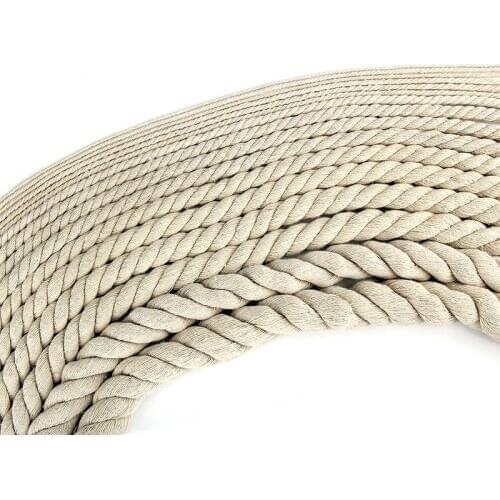 4mm-20mm Beige Cotton Cord Braided Woven Twisted Cotton Cord DIY Packing Rope Decorative Craft Thread Jewelry Bags Accessories
