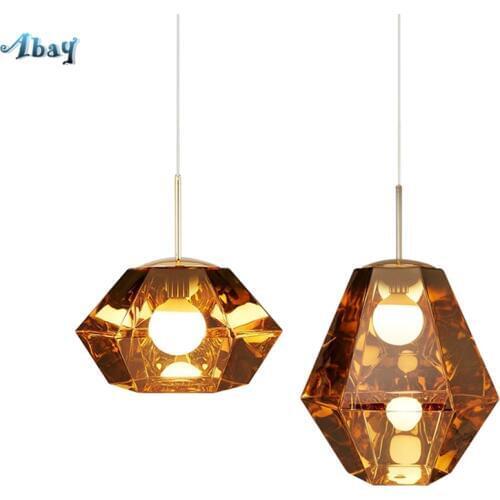 British Design Restaurant Cut Pendant Lights Living Room Diamond Luster Modern Dining Room Bar Metal Hanging Lamps Fixtures