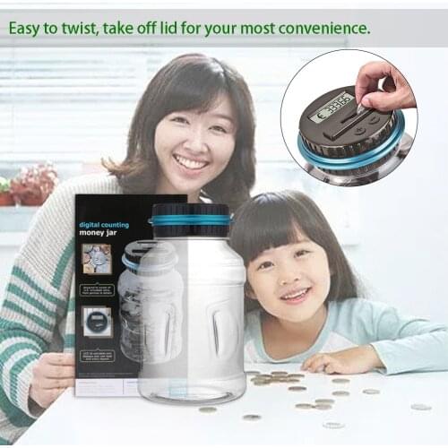 Portable LCD Display Electronic Digital Counting Euro Bank Money Saving Box Jar Counter Bank Box Kid Piggy Bank Counter Coin