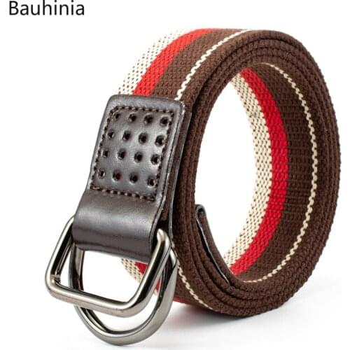 Mens Outdoor Sports Polyester-cotton Pin Buckle Belt Retro Casual Wild Canvas Woven 125*3.8cm Jeans Belt