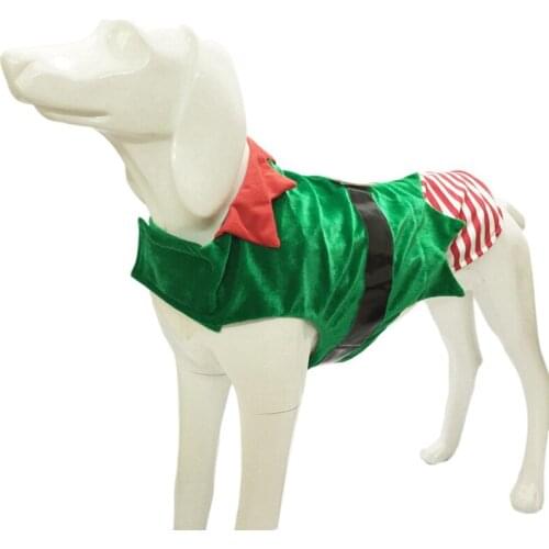 Christmas Green Elf Dog Clothes Pets Transformation Dress Winter Warm Cat Coat Pet Costume