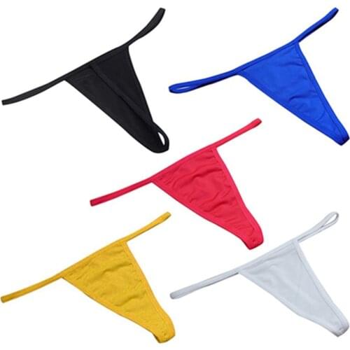 Sexy Women Soft Solid Color V-String T-back Panties Thongs G-String Underwear Sexy Thongs Adjustable Straps