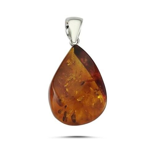 Silver 925 Sterling Natural Baltic Amber Pendant