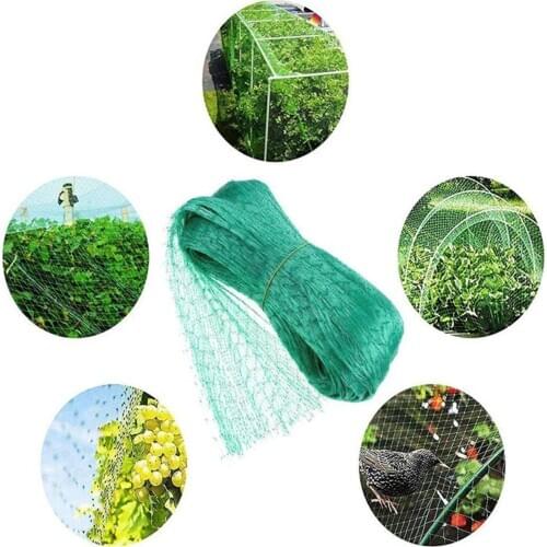 Garden Plant Mesh Bird-proof Net Green 4M X 10M / 13Ft X 33Ft Self-locking Design And Anti-reverse Function Fruit Trees Netting