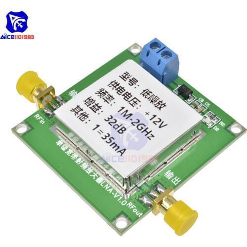 Diymore 0.01-2000MHz 2Ghz 32dB LNA RF Broadband Low Noise Amplifier Module UHF HF VHF