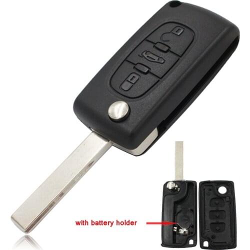 2016 Metal Style 3 button for PEUGEOT 207 307 407 408 folding FLIP REMOTE KEY FOB shell CASE