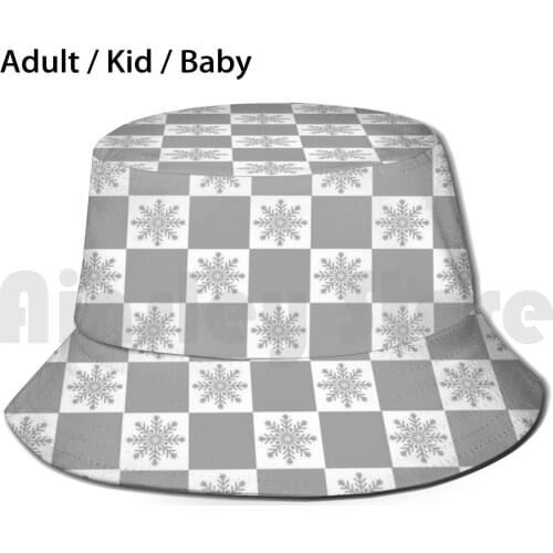 Snowy Sun Hat Foldable UV Protection Classic Xmas Merry Cold Ice Snowflake Snow Merry Xmas Xmas Holiday Happy