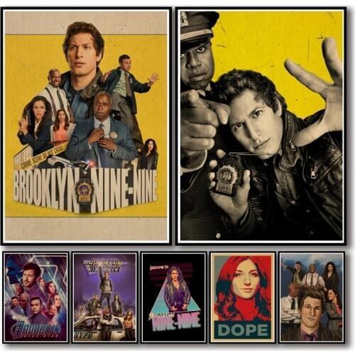 20 Designs Brooklyn Nine-Nine Kraftpaper Poster Abstract Art Painting Funny Wall Sticker for Coffee House Bar