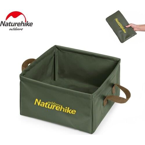 NatureHike Portable Collapsible Water Bucket Bag Square Shape Folding Basin Water Container Durable Washbasin Multifunction