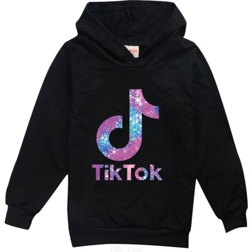 Tik Tok Print Cartoon Hoodie For Baby Girl Kids Autumn Long Sleeve Hooded Coat Tops Outfits Baby Jacket Casual Clothes