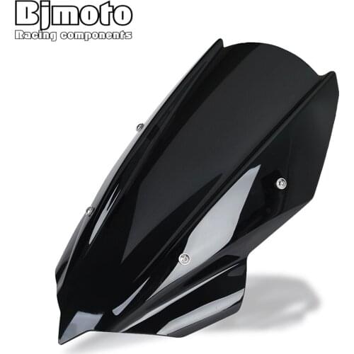 BJMOTO Motorcycle Windscreen For Kawasaki Z250 Z400 2019 2020 Windshield Wind Screen Shield with Mounting Holder Bracket