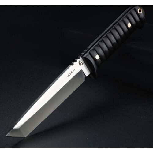 XUANFENG Japan D2 Steel Outdoor Knife for Hunting Camping Survival Full Tang Fixed Blade Knives Wooden Handle with Sheath