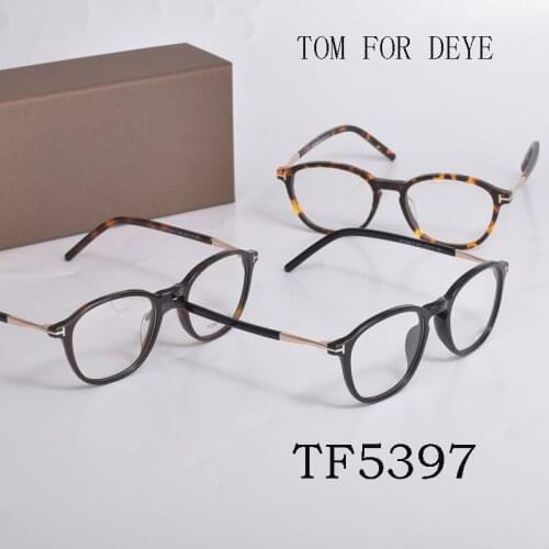 Tom For Man Optical Eyeglasses Frames Forde Fashion Small Round Women Reading Myopia Prescription Glasses TF5397 With Case