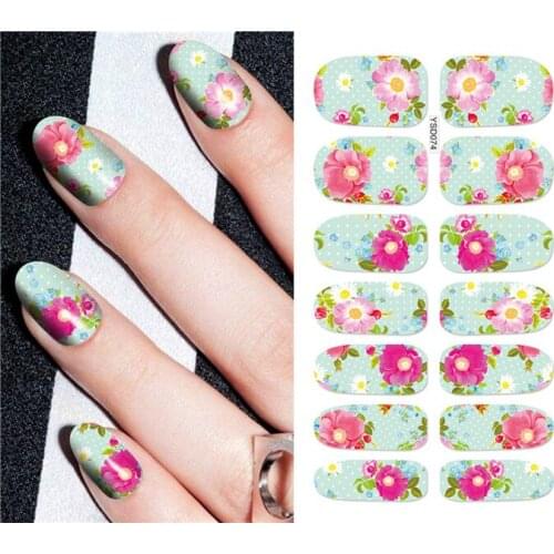 1 sheet DIY Nail Art Water Transfer Stickers Purple Flower Dot slider adhesive Watermark Decals Women Beauty Wedding Nails
