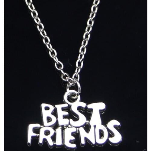 20pcs New Fashion Necklace 24x16mm best friends Pendants Short Long Women Men Colar Gift Jewelry Choker