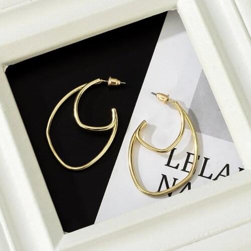 2021 Fashion Trendy Statement Earrings For Women Gold Color Irregular Geometry Earrings Vintage Dangle Drop Banquet Jewelry