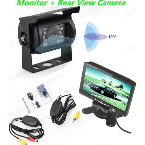 7 Inch TFT LCD Color Display Screen Monitor + 18LED Car Rear View camera +wireless tranmistter receiver kit