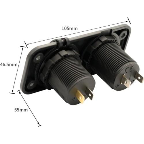 USB Charger Socket 12V/24V Dual USB Car Power Outlet for Cars, Ships,ATV, RV
