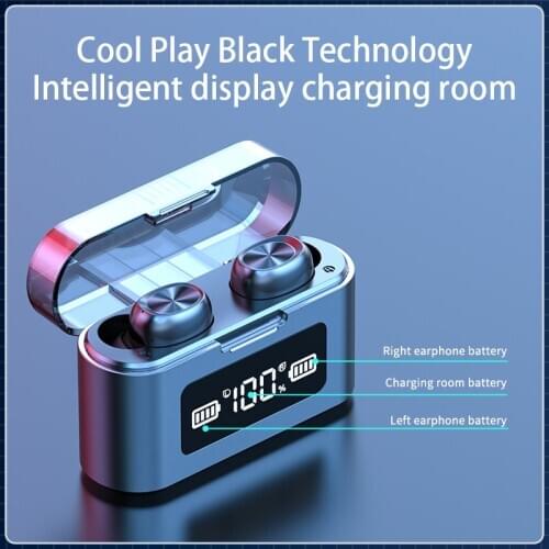 TWS wireless bluetooth headset, sports ipx7 waterproof noise reduction touch gaming/music headset with microphone