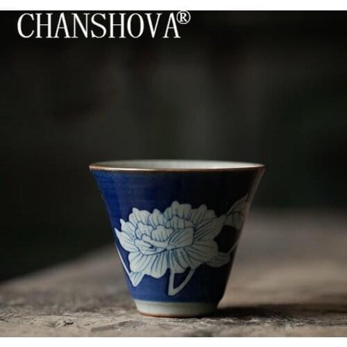 CHANSHOVA Traditional Chinese style 40ml Handmade Blue and white crackle Ceramic teacup China porcelain tea set H701