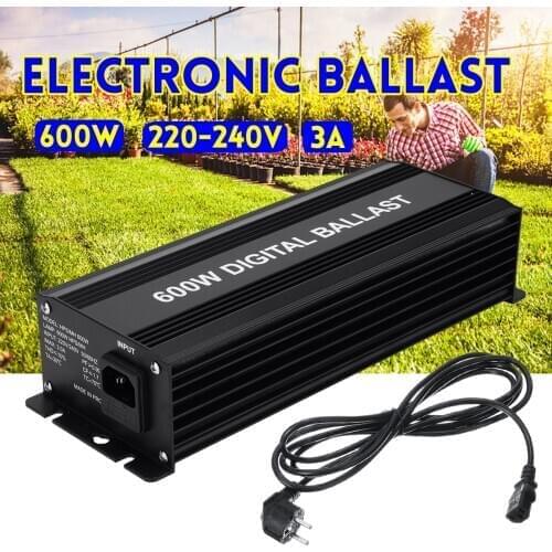 Digital 600W Ballasts for Garden Planter Grow Lights HPS MH Bulbs Electronic Dimmable EU PLUG 3A 220-240V